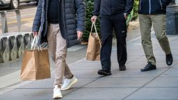 Shoppers on Powell Street in San Francisco, California, US, on Tuesday, Nov, 29, 2022. US retailers eked out modest growth over Black Friday weekend with deep discounts that lured shoppers seeking a reprieve from stubborn inflation.
