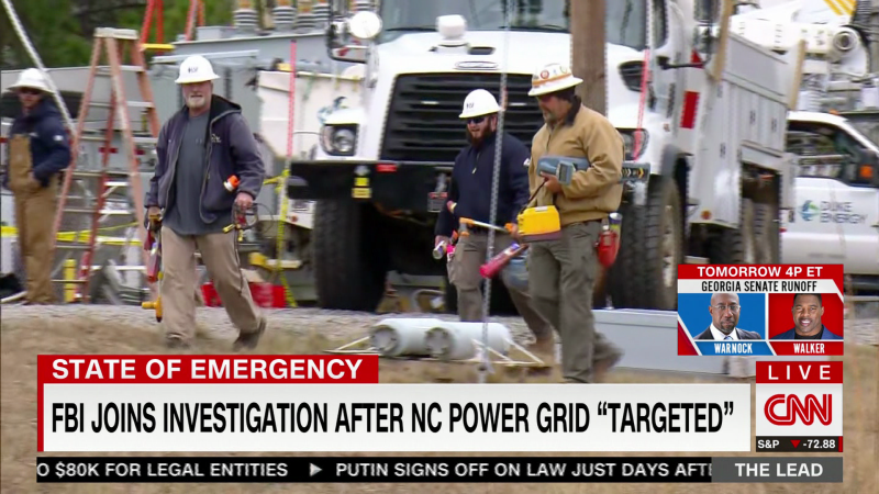 Tens of thousands of customers are still in the dark after “targeted” attacks on North Carolina power substations | CNN
