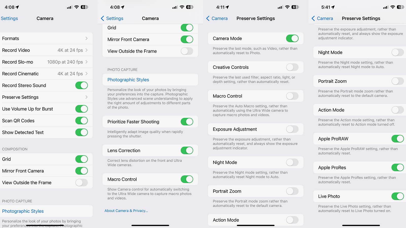 best iphone 14 pro max camera settings