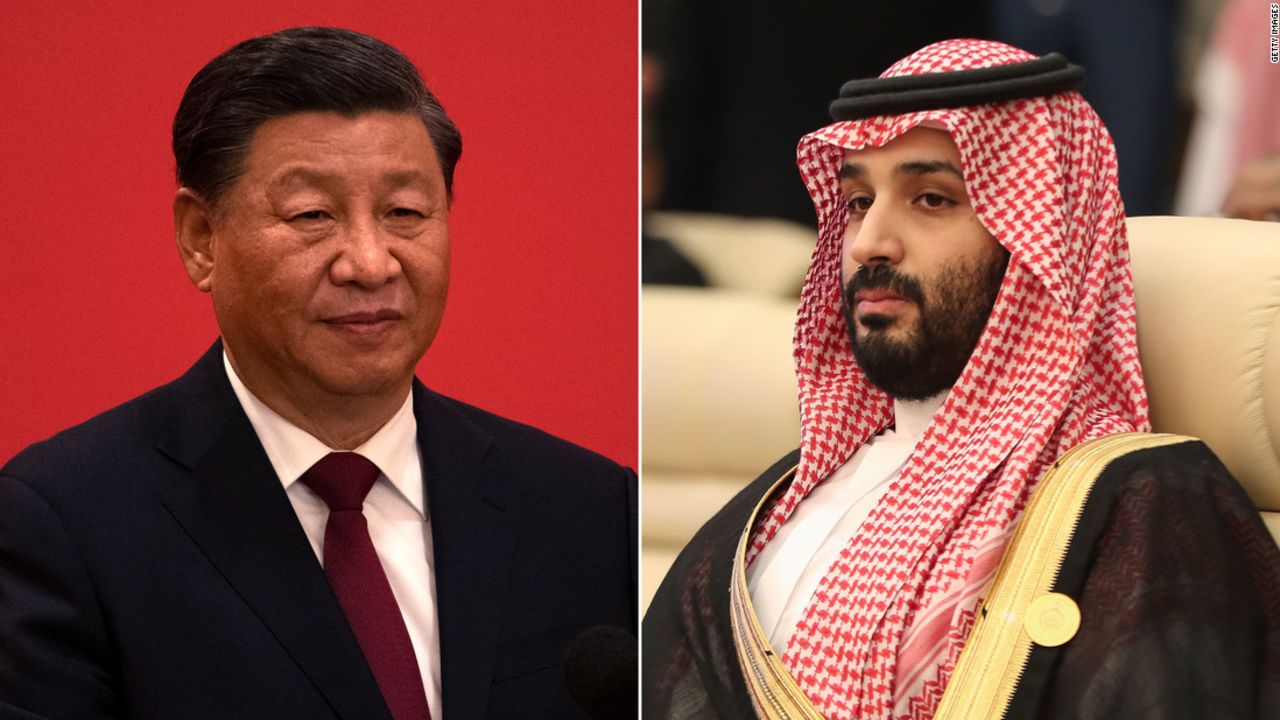 Chinese leader Xi Jinping and Saudi Arabia's Crown Prince Mohammed bin Salman.
