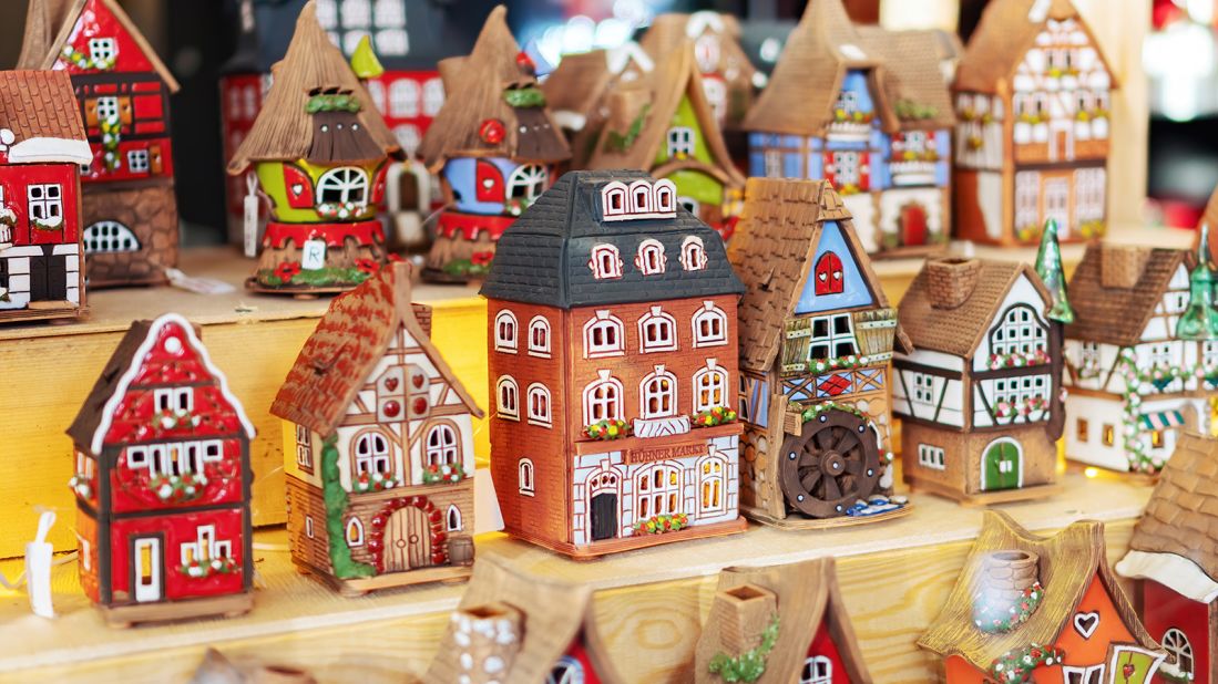 <strong>Houses for sale: </strong>These colorful ceramic medieval houses are among the souvenirs on sale in the market.