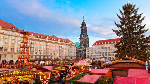 The famous Dresden Christmas market "Striezelmarkt", Germany