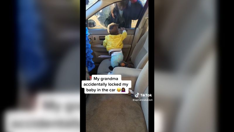 Watch one-year-old’s remarkable reaction after being accidentally locked in car | CNN