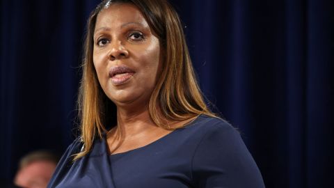 New York Attorney General Letitia James speaks at a news conference in New York on September 8, 2022. 