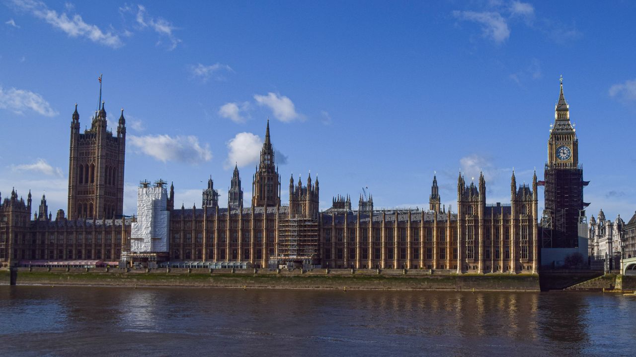 General view of the Houses of Parliament, Big Ben and River Thames on a clear day. (Photo by Vuk Valcic / SOPA Images/Sipa USA)