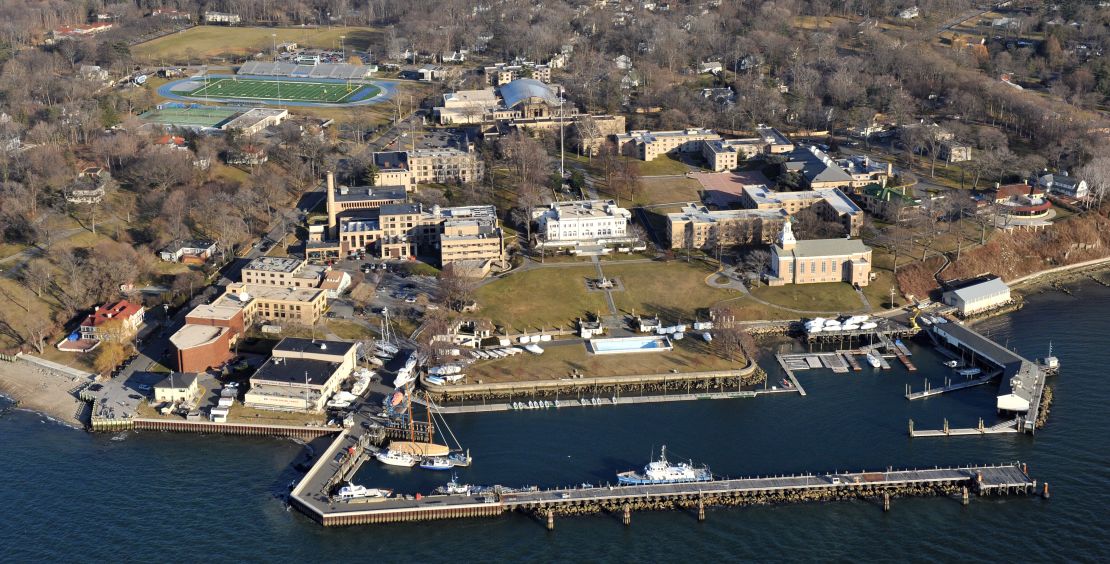 The prestigious Merchant Marine Academy, which sits on the north shore of Long Island in Kings Point, New York, is a federal service academy that serves as a training ground for future military officers, ship engineers and shipping captains.