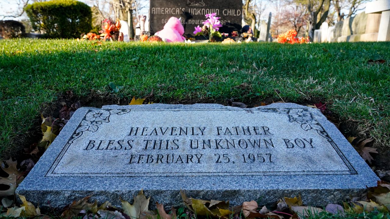 The grave site of the unidentified child, known by some as the "Boy in the Box."