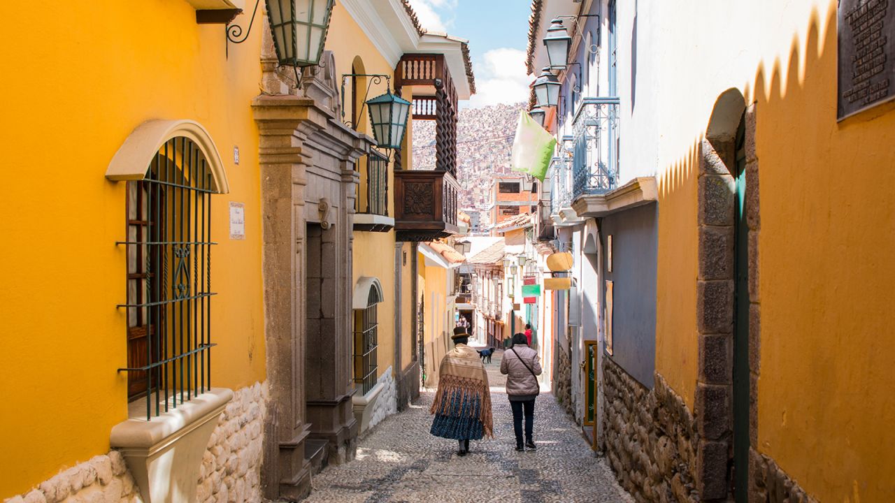 <strong>Bolivia:</strong> Jaen Street is one of the best preserved colonial streets in La Paz, the administrative capital of the South American country of Bolivia. <br /> 