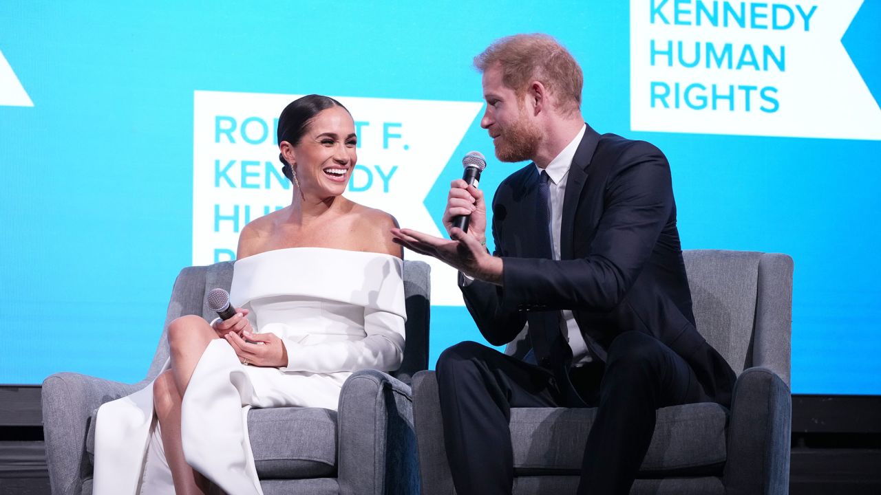 The Duke and Duchess of Sussex at the 2022 Robert F. Kennedy Human Rights Ripple of Hope Gala at the New York Hilton in New York City on Tuesday.