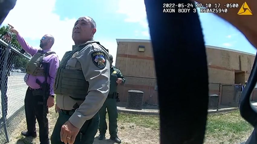 Uvalde Sheriff Ruben Nolasco is seen on body camera footage on May 24, 2022.
