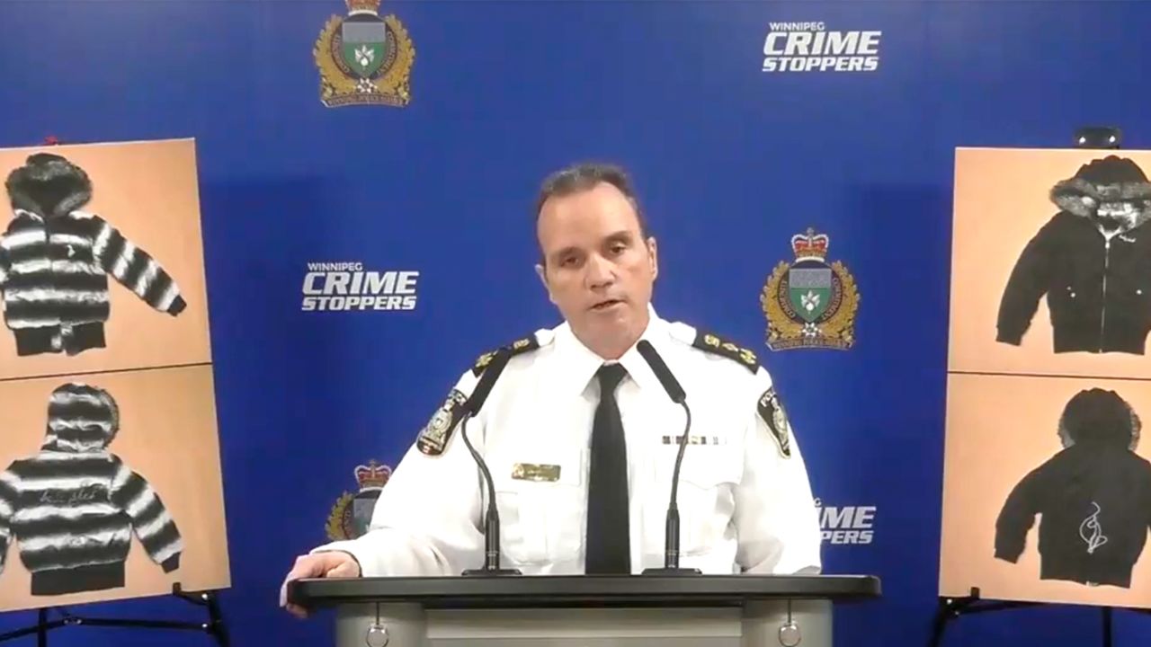 Winnipeg Police Chief Danny Smyth speaks during a news conference Tuesday.
