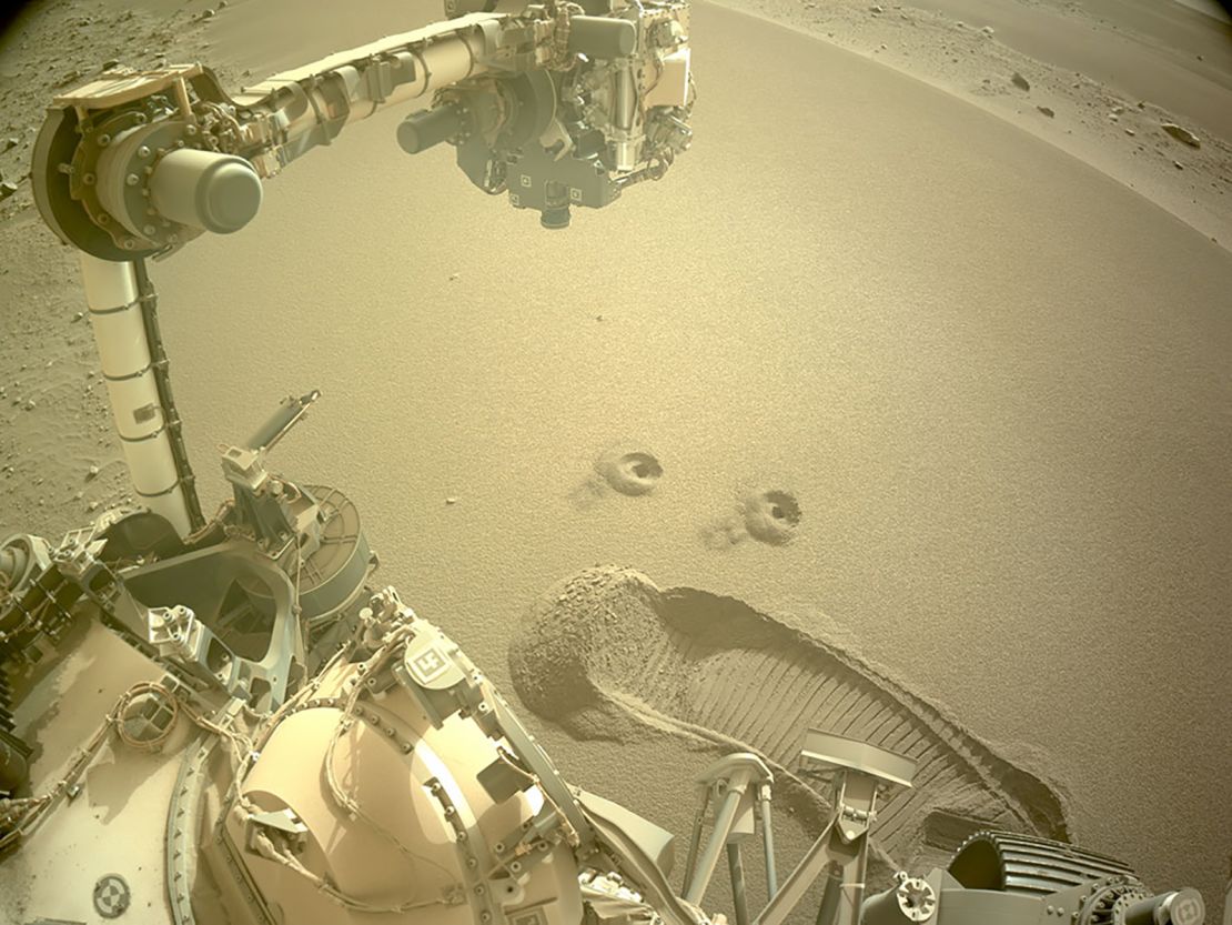 The Perseverance rover recently used a specialized drill bit to collect its first samples of broken rock and dust.