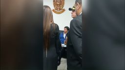 Peruvian President Pedro Castillo being detained.