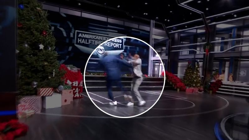 Shaquille O’Neal pushed into Christmas tree during on-air race | CNN Business