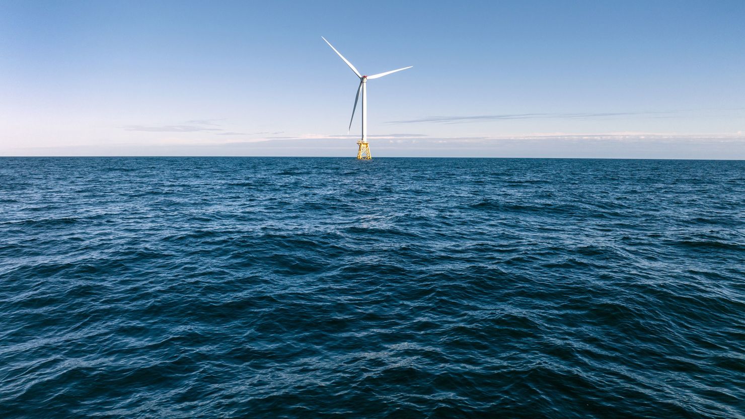 Wind turbines generate electricity at the Block Island Wind Farm in July near Rhode Island.