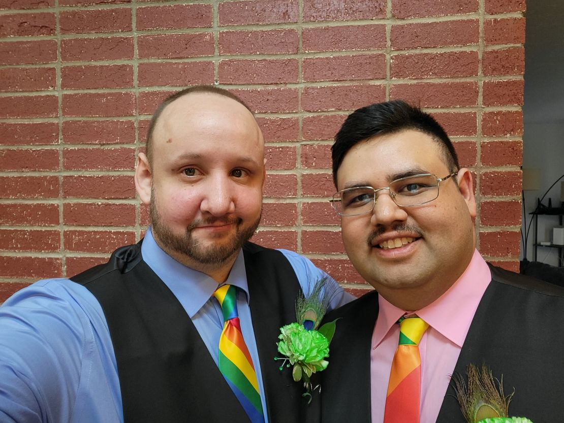 James Slaugh (left), pictured here with his boyfriend, Jancarlos.