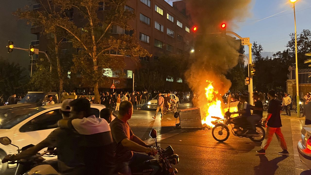 Scenes from a protest in central Tehran on September 19.