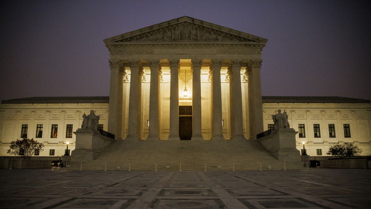The U.S. Supreme Court is seen in the early morning hours of November 4, 2022 in Washington, DC. 