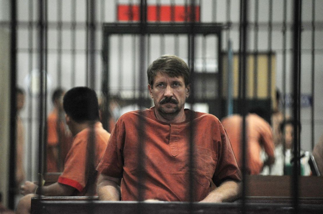 Viktor Bout is pictured in a temporary cell ahead of a hearing at a court in Bangkok in August 2010. 