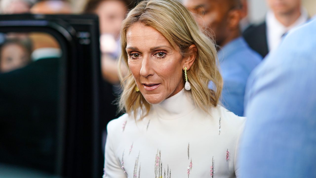 PARIS, FRANCE - JULY 03: Celine Dion is seen, outside Valentino, during Paris Fashion Week Haute Couture Fall/Winter 2019/20, on July 03, 2019 in Paris, France. (Photo by Edward Berthelot/GC Images)