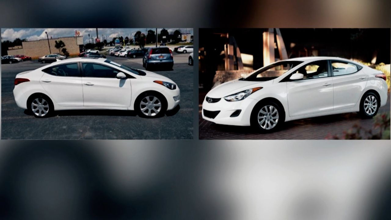 Police said this white Hyundai Elantra was spotted near the crime scene early morning of November 13.