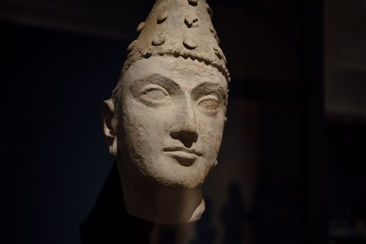 This statue of a prince's head dates back to the 1st or 2nd century BCE. 