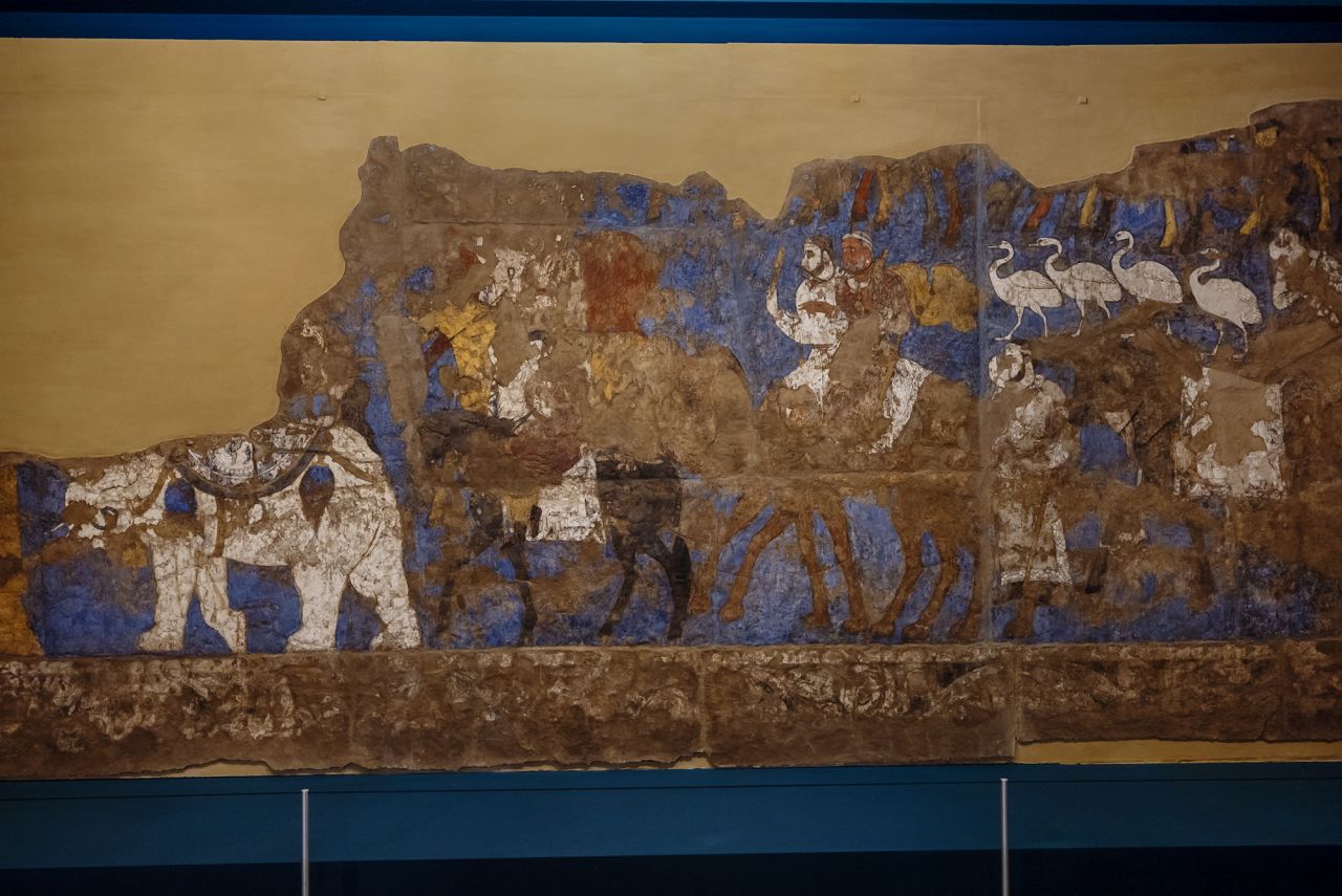 The 8th-century "Painting of the Ambassadors" was re-discovered by chance in 1965.  