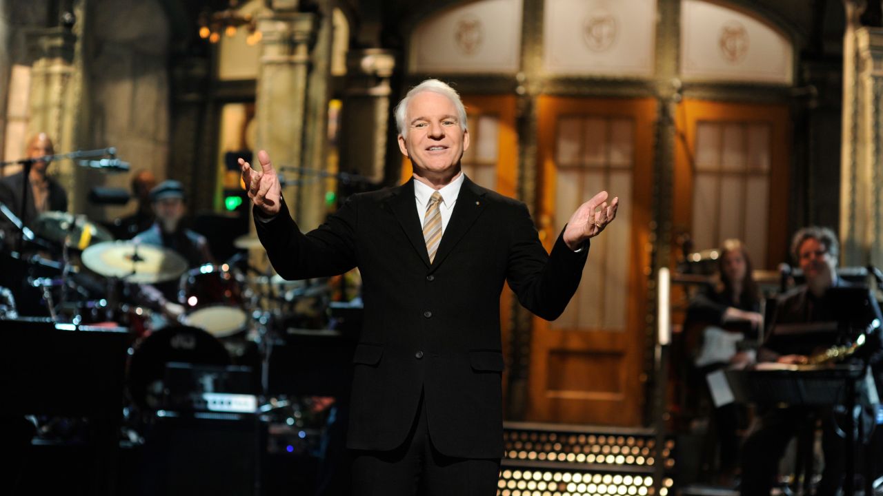 Steve Martin performs his opening monologue while hosting "Saturday Night Live" in 2009.