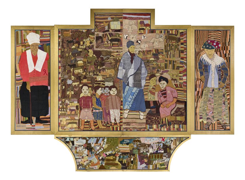 The community's art often reflects the lived experiences of its creators. The "Keiskamma Altarpiece" (2005) is one example. Inspired by the "Isenheim Altarpiece" (1512-1516), painted by German Renaissance artist Matthias Grünewald, the Keiskamma artwork shows women in mourning and grandmothers becoming caregivers to their grandchildren, after the devastating impact of HIV/AIDS.