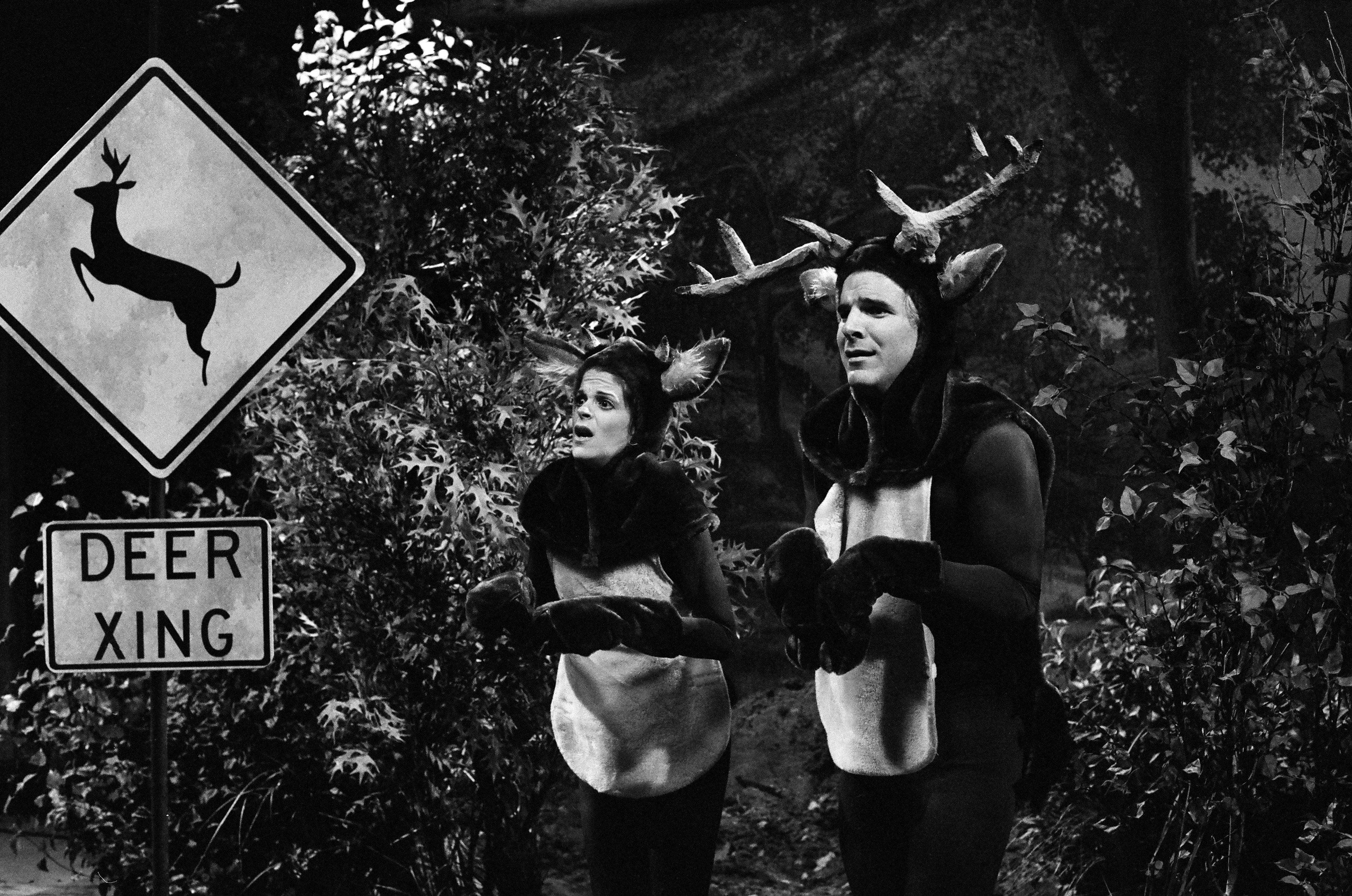 Martin and Gilda Radner dress as deer in 1980.