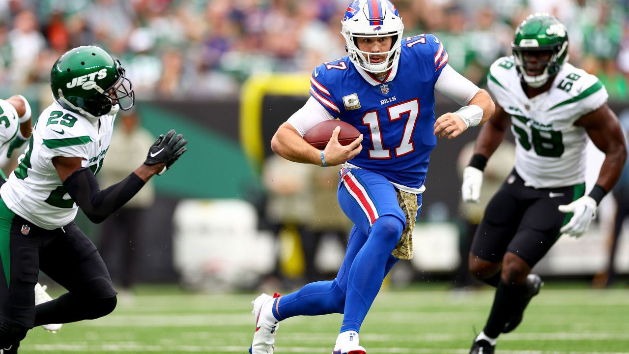 Josh Allen rushes against the New York Jets.