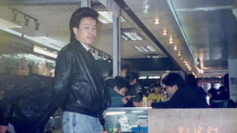 Jimmy Tsui is seen on Christmas Eve 1991 in front of a Chinatown restaurant.
