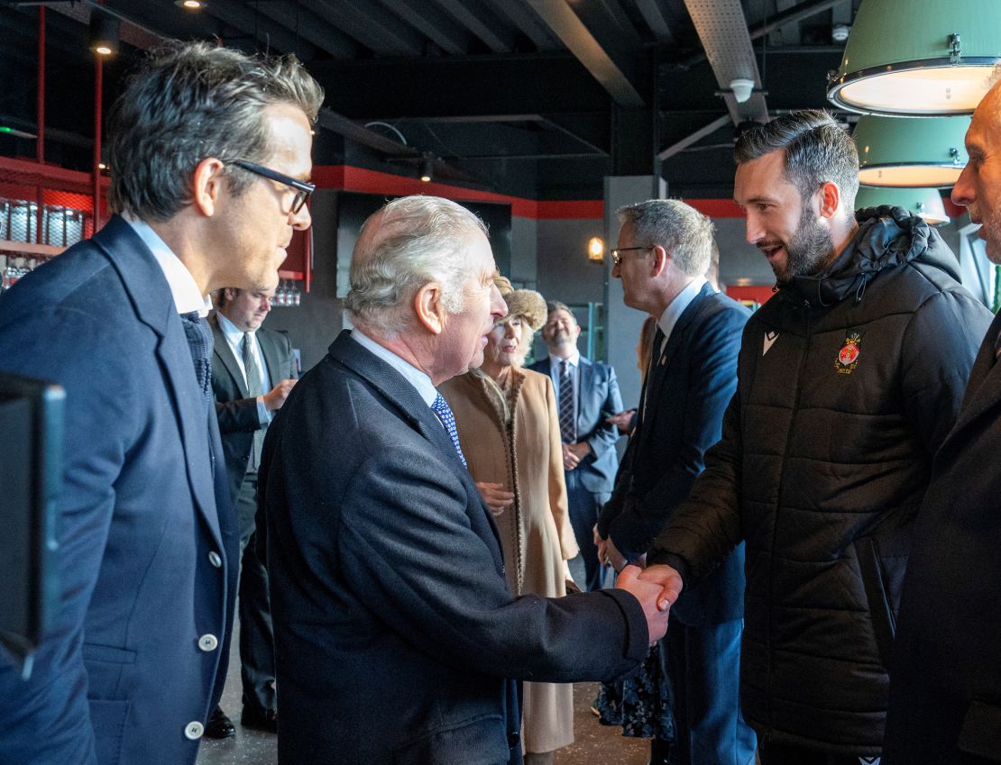 King Charles III visited Wrexham AFC last year and met the club's owners and players. 