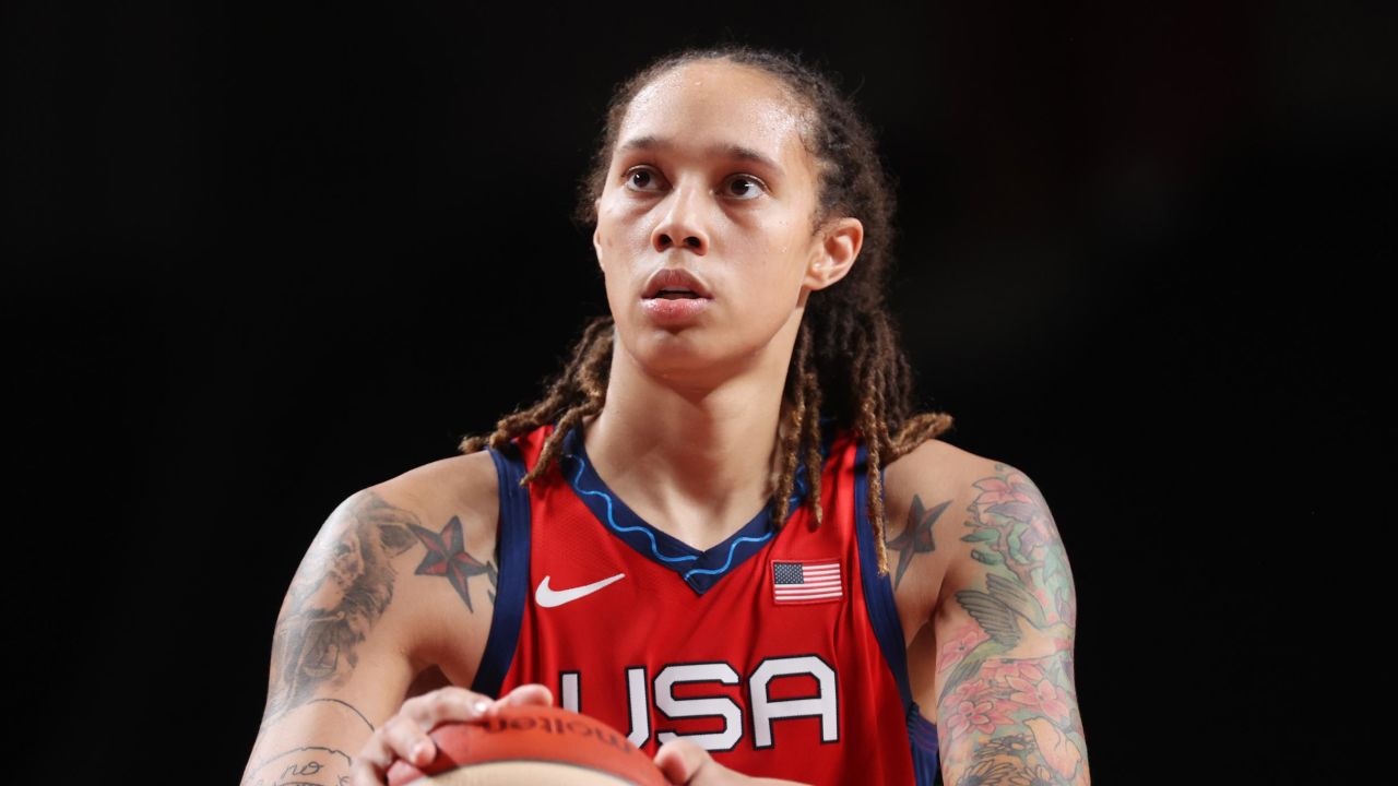 US player Brittney Griner prepares to shoot a free throw against Nigeria during the second half of a Women's Preliminary Round Group B game on day four of the Tokyo 2020 Olympic Games at Saitama Super Arena on July 27, 2021, in Saitama, Japan.