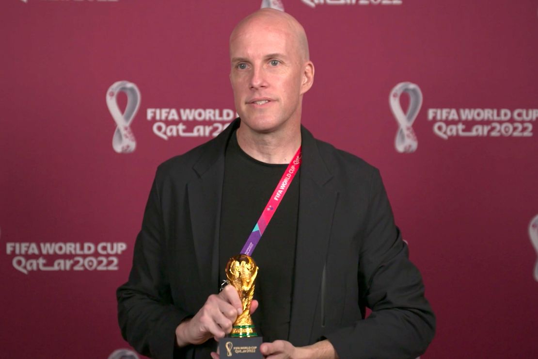 Grant Wahl at an awards ceremony in Doha, Qatar, in November this year. 