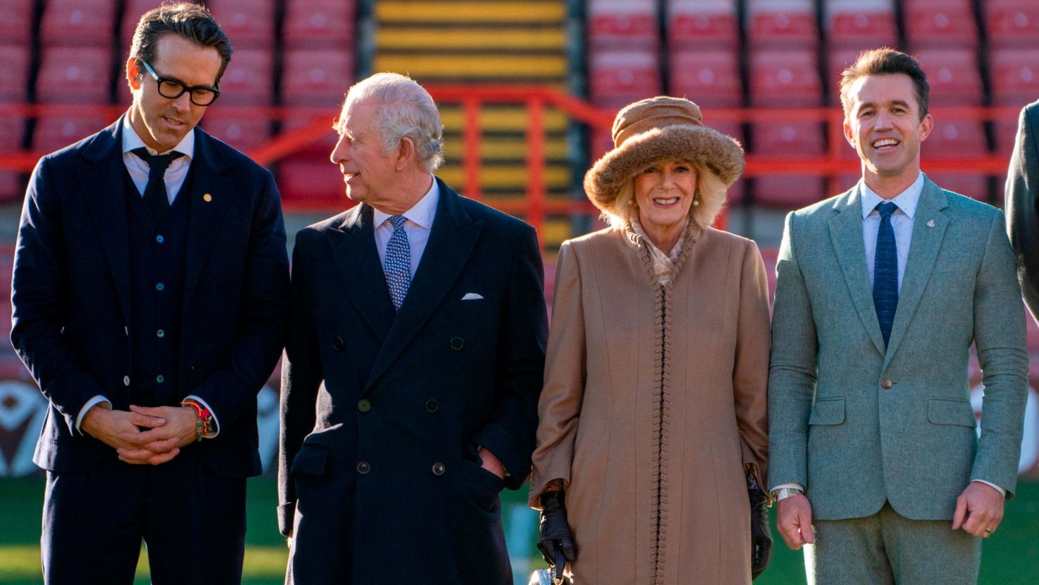 King Charles and Queen Consort met co-owners of Wrexham AFC, Ryan Reynolds and Rob McElhenney on Friday. 