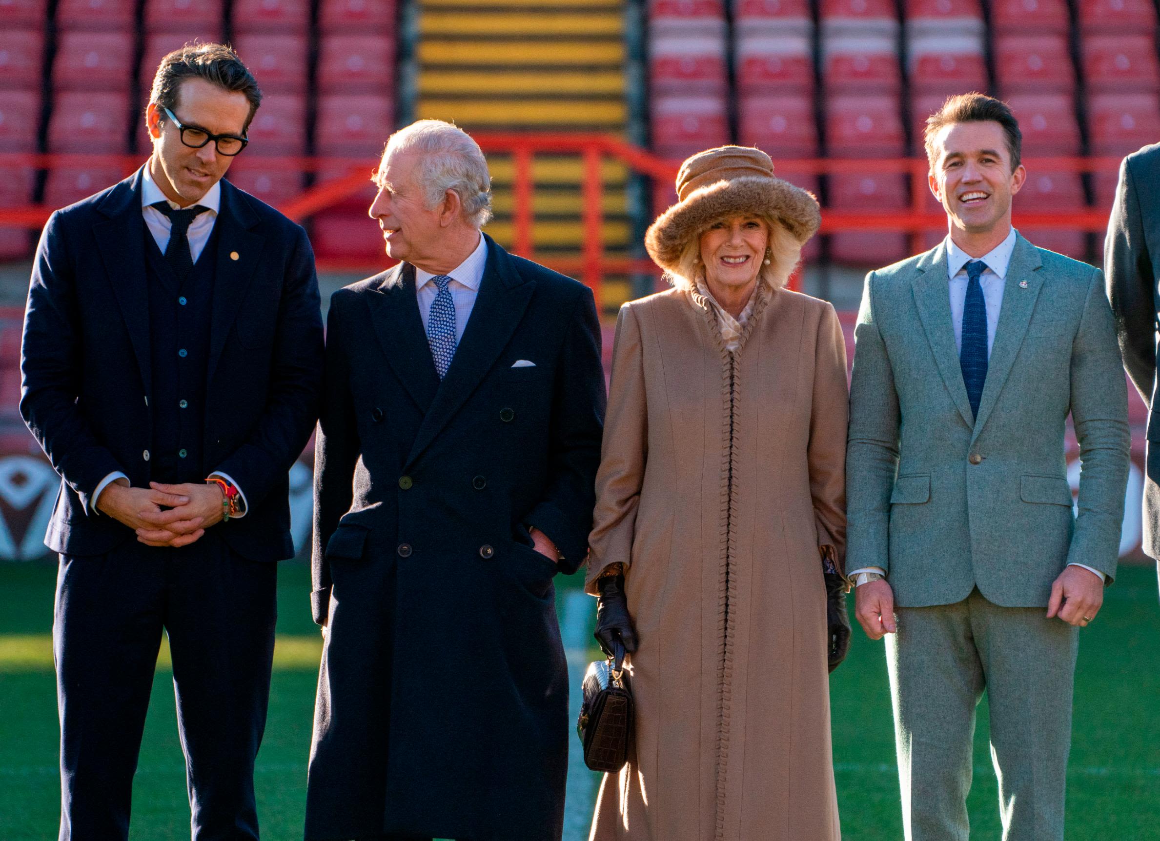 King Charles visits Wrexham AFC, the soccer club owned by Ryan Reynolds and  Rob McElhenney