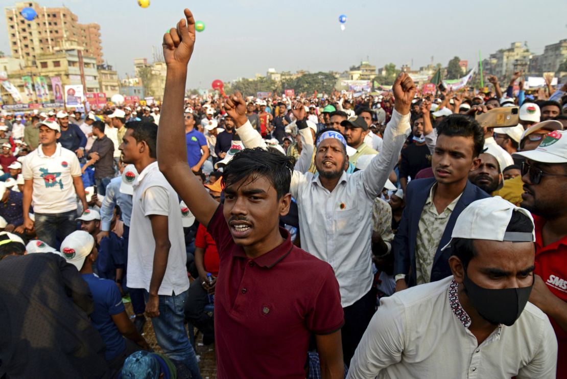 Sheikh Hasina Tens Of Thousands Protest In Bangladesh To Demand Prime Ministers Resignation Cnn 2104