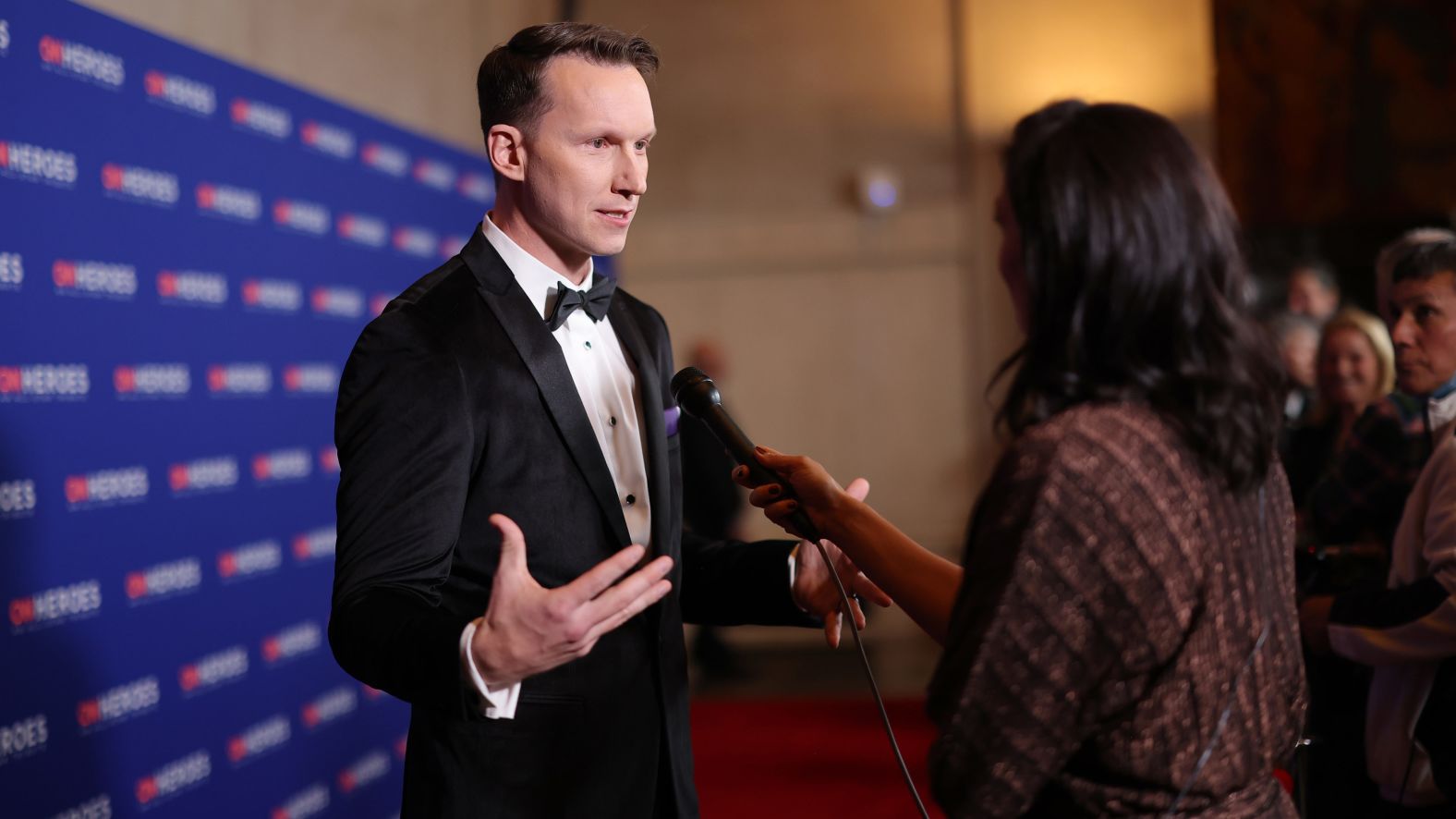 CNN Hero Richard Casper gives an interview on the red carpet. 