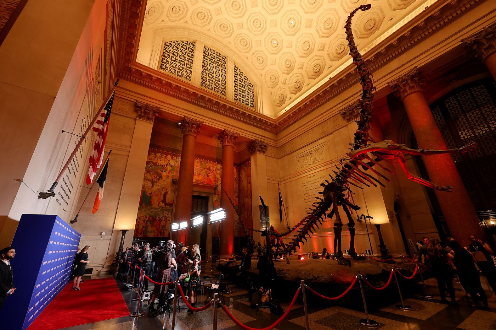 Guests arrive at the American Museum of Natural History.