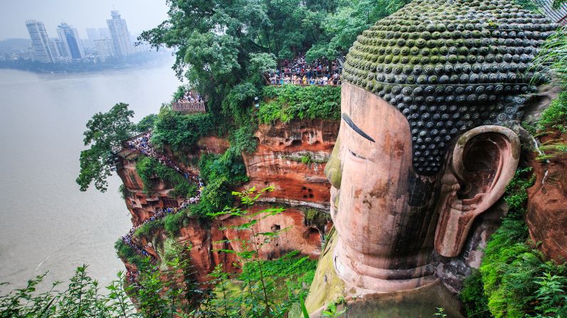 <strong>Leshan, China:</strong> Although it's best known for the giant Buddha pictured here, Leshan is also one of the best places to get mouth-tingling Sichuan food.
