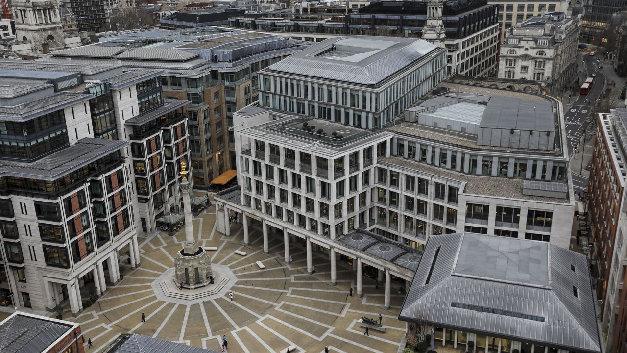 The London Stock Exchange's offices in Paternoster Square in London, United Kingdom.