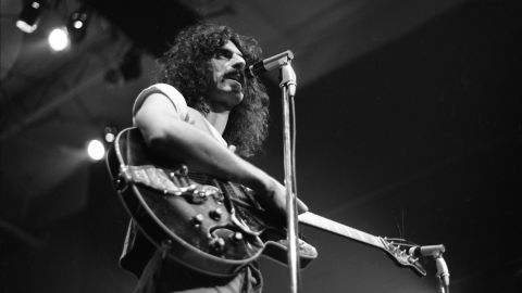 Frank Zappa performs at the Garrick Theatre on June 10, 1967 in New York.