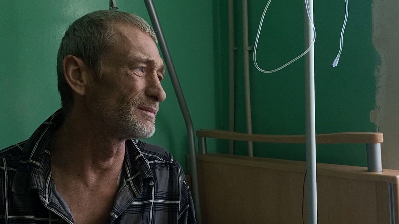 Vyacheslav Tarasov is recovering in a hospital in Kostiantynivka, in eastern Ukraine.