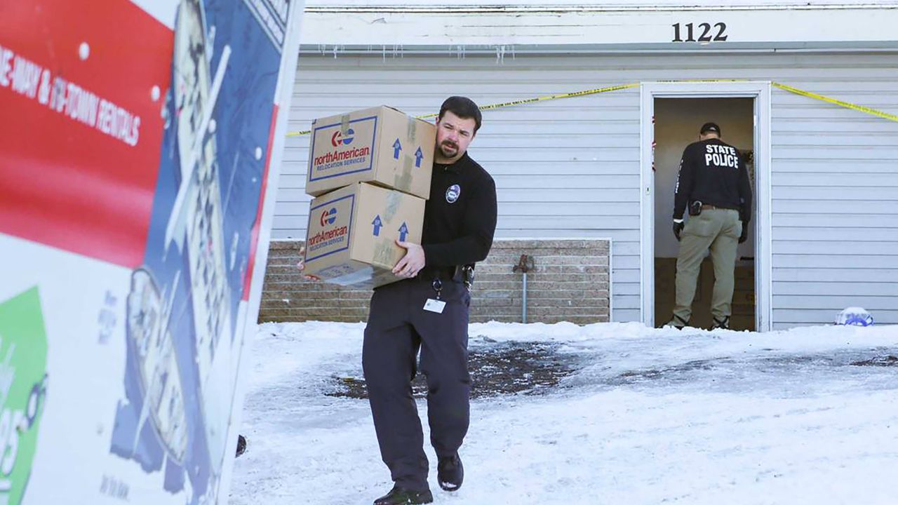 Moscow Police Capt. Anthony Dahlinger, left, and other members of law enforcement packed and removed the personal belongings of four University of Idaho homicide victims from their rental house last week.
