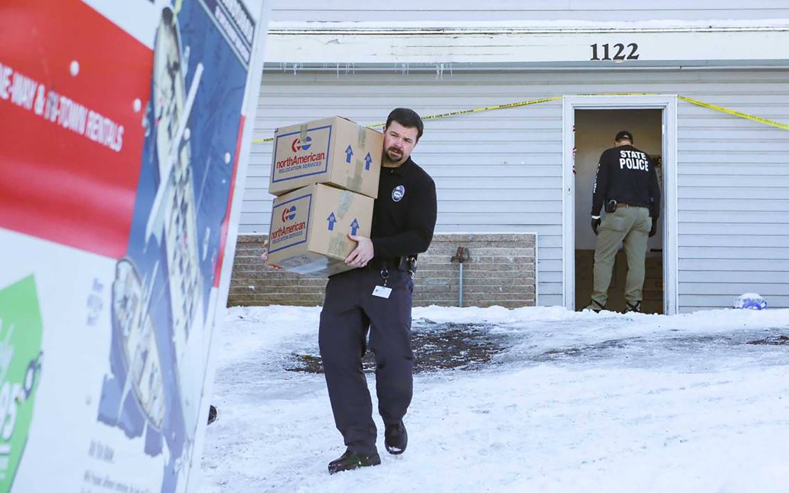 Moscow Police Capt. Anthony Dahlinger, left, and other members of law enforcement packed and removed the personal belongings of four University of Idaho homicide victims from their rental house last week.