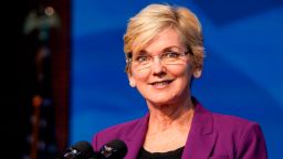 WILMINGTON, DE - DECEMBER 19: Nominee for Secretary of Energy, Jennifer Granholm, speaks at the Queen theater on December 19, 2020 in Wilmington, DE. President-elect Joe Biden announced his climate and energy team that will advance an ambitious agenda to address issues of climate change. (Photo by Joshua Roberts/Getty Images)