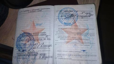 Documentos militares de Nikita Chibrin.