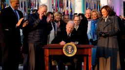President Joe Biden signs the Respect for Marriage Act on Tuesday.