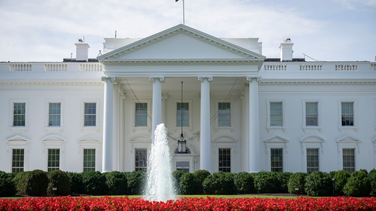 A view of the White House in Washington, DC, on July 21, 2022.